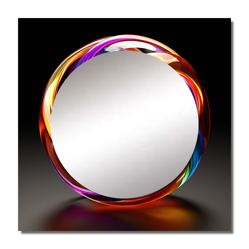 Sci-Fi Neon Sphere - Other Fantasy & Sci-Fi Square Living Room Wall Mirror Art, 23" x 23"