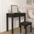 Sleek Vanity Table with LED Lights, Flip-Top Mirror and 2 Drawers, Jewelry Storage for Women Dressing-1587969758