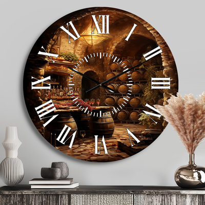 Wine Cellar Harmony - Food & Beverage White Face Wall Clock