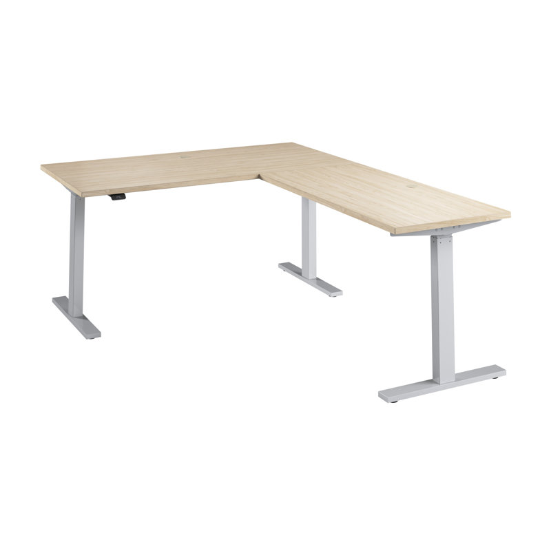 Bush Business Furniture Move 60 Series Height Adjustable L Shaped Standing Desk - Reversible, 27" H x 59.5" W x 77" D, Gray