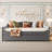 Modern Full Size Upholstered Daybed With Gray Fleece And Portable Trundle In Illuminated Feature - Illuminate Your Bedroom-6654805-6654891