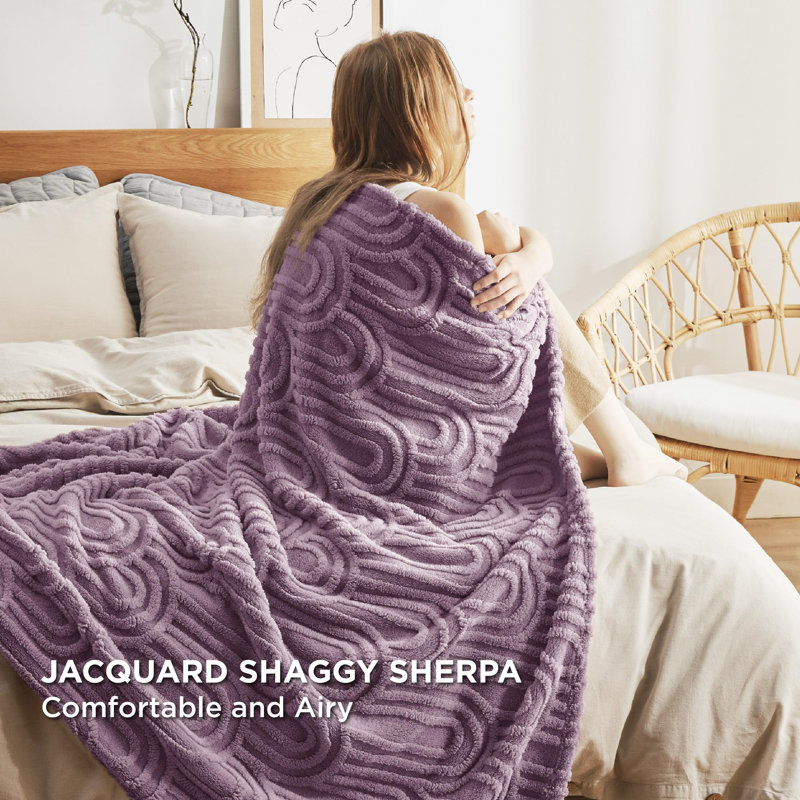 Couverture en molleton pour lit simple / simple TG de Litsure - Jeté moelleux ultra doux pour chambre de dortoir - mauve