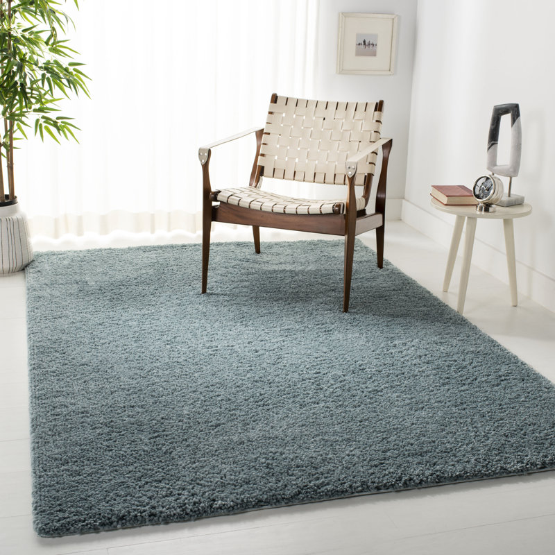 Brittney Performance solid color shag rug, Rectangle 9 pi x 12 pi, Aqua