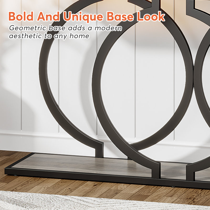 Korrion Console Table, Gray/Black