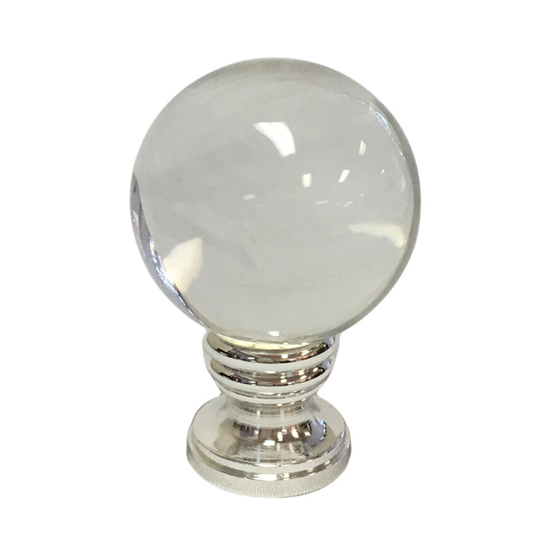 Faîteau de lampe boule de cristal, Base argent poli