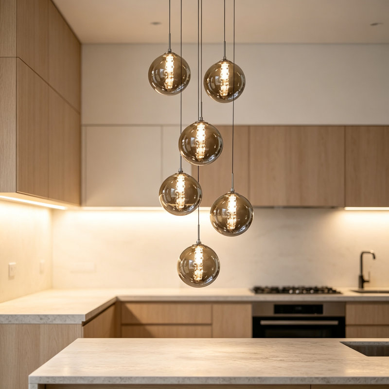 Amice 6 - Light Cluster Pendant, Grey