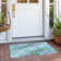 Machine Washable Indoor/Outdoor Xhevrie Teal Rug