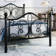 Anterrio Metal Open-Frame Bed with Butterfly Pattern Design Headboard and Footboard
