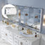 Armoire à pharmacie à miroir encastrée ou à surface murale l 96 po x H 36 po avec armoire latérale chromée ouverte-580773479-580773481