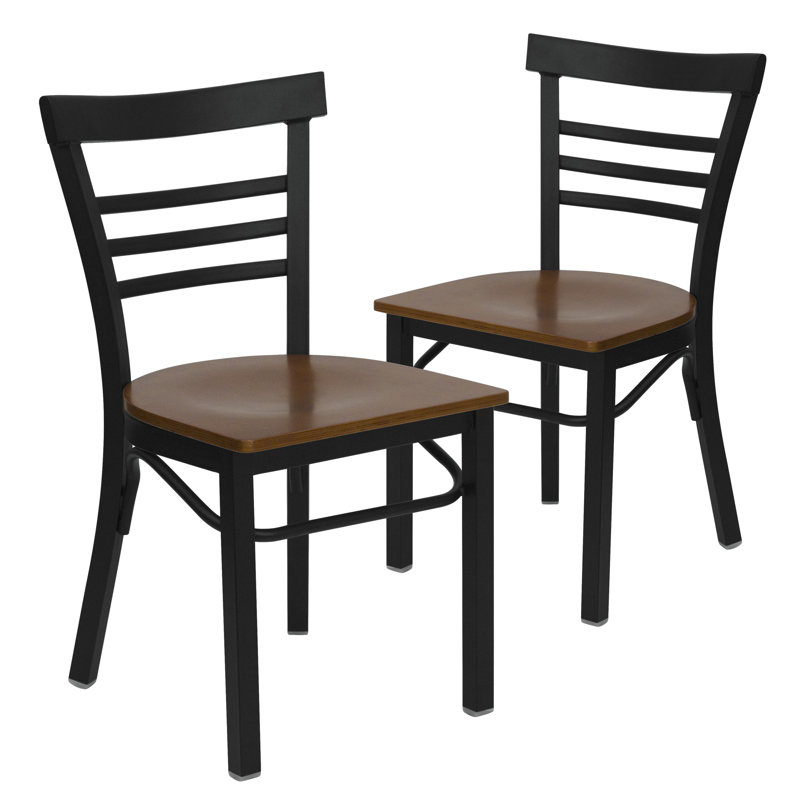 Chaise de restaurant en métal Prompton, Cerisier