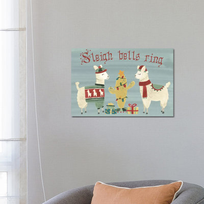 Winter Wonder Llama Collection A by June Erica Vess - Wrapped Canvas Gallery-Wrapped Canvas Giclée