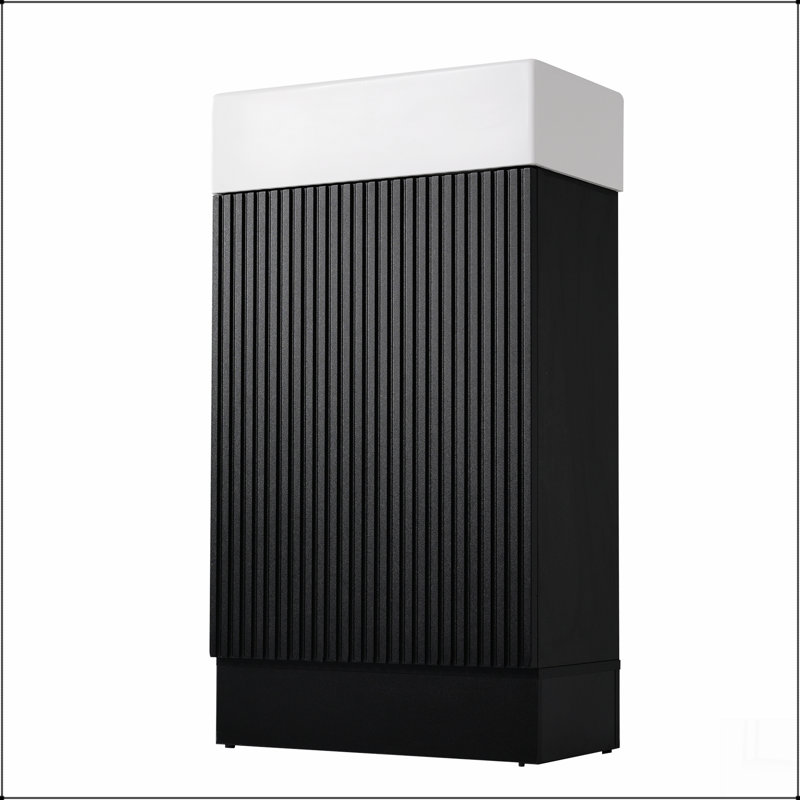 Meuble-lavabo avec lavabo, meuble-lavabo avec tablette réversible à deux niveaux, Noir