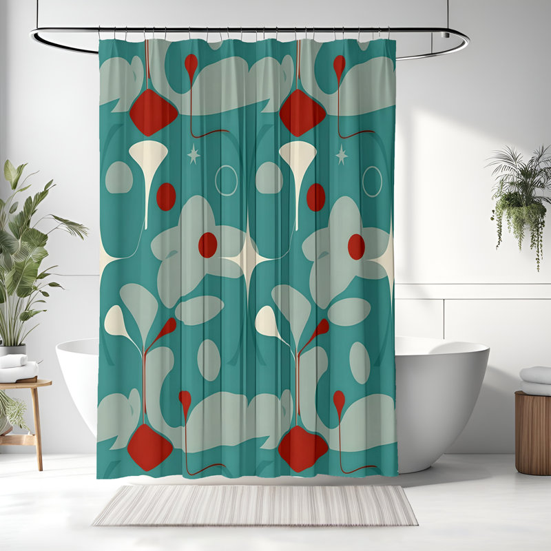 Rideau de douche avec tapis de bain, H 72 po x l 70 po