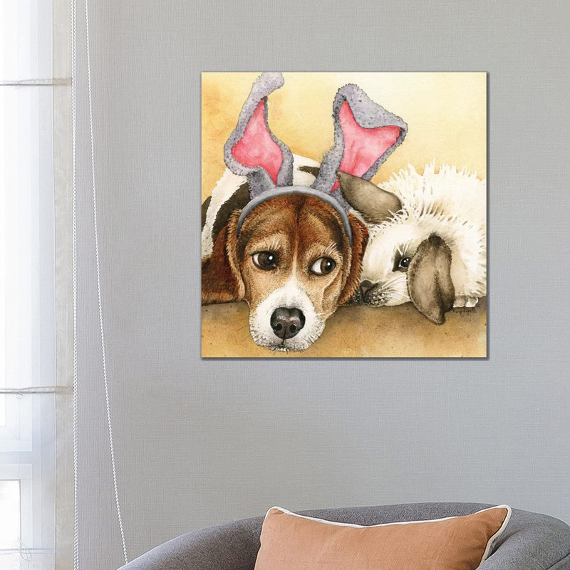 Bunny Friends by Tracy Lizotte - Painting on Canvas, Wrapped Canvas, 66.04cm H x 66.04cm W x 1.91cm D