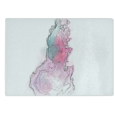 Glass Falling Down in Abstract Chopping Board