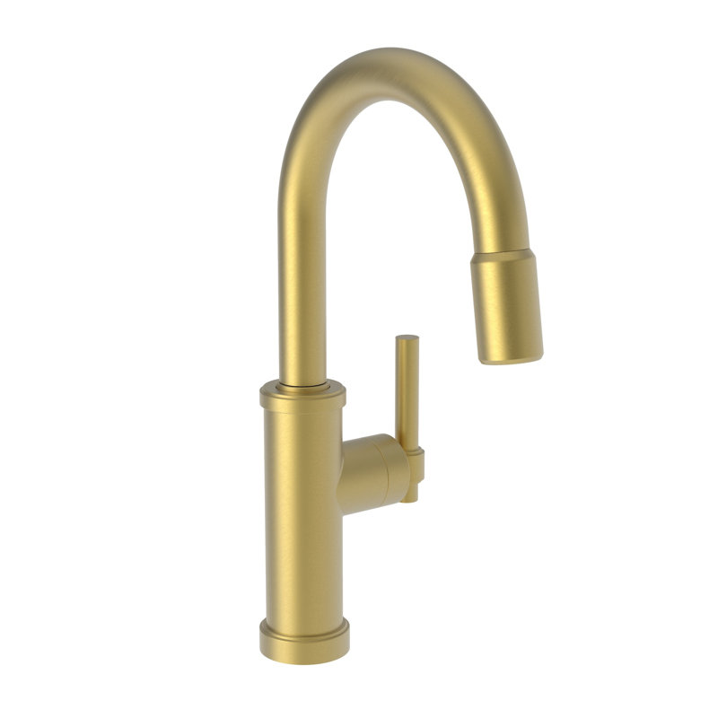 Seager Single Handle Pull Down Bar Faucet, Satin Gold (PVD)