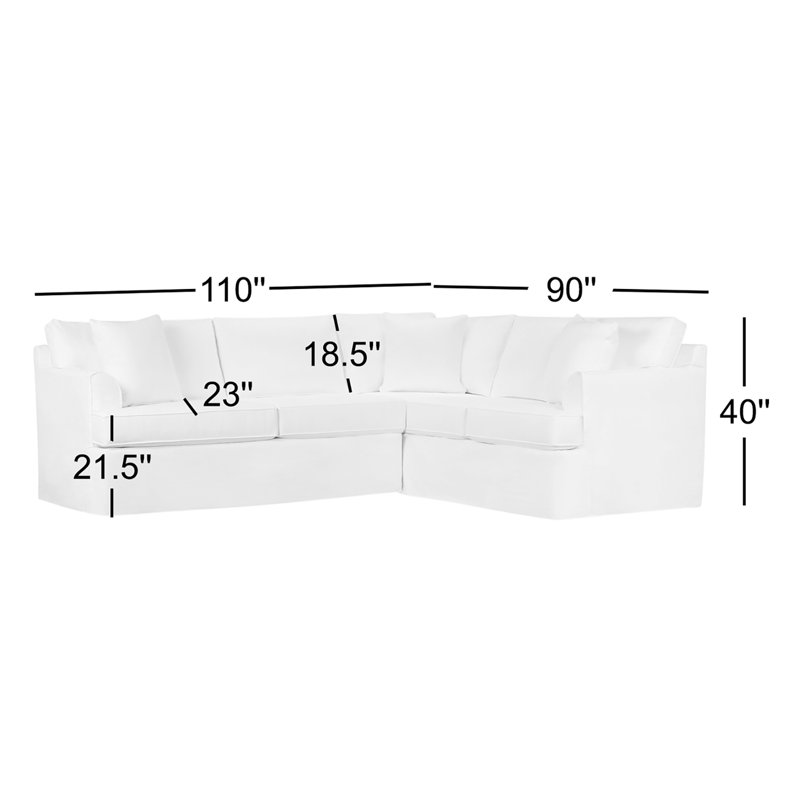 Canapé modulaire 2 pièces Conradina, Natté lueur lunaire Drusky Sustain®, Orienté à droite
