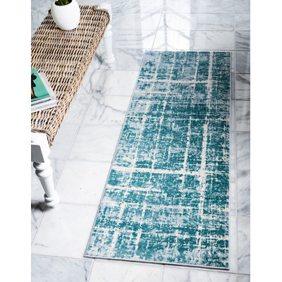 Tapis à motif géométrique vert Heights