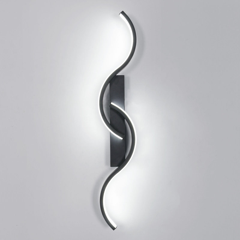 2-Light S-Shaped LED Flush Mounted Sconce