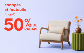 canapés et fauteuils en solde
