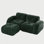 L-shaped Boneless Sofa,Soft Velvet Fabric,Tufted Design,32D High Density Sponge,No Assembly Required,Ergonomic Design Bottom, Anti-Slip Design,Movable Ottoman For Bedrooms,Green