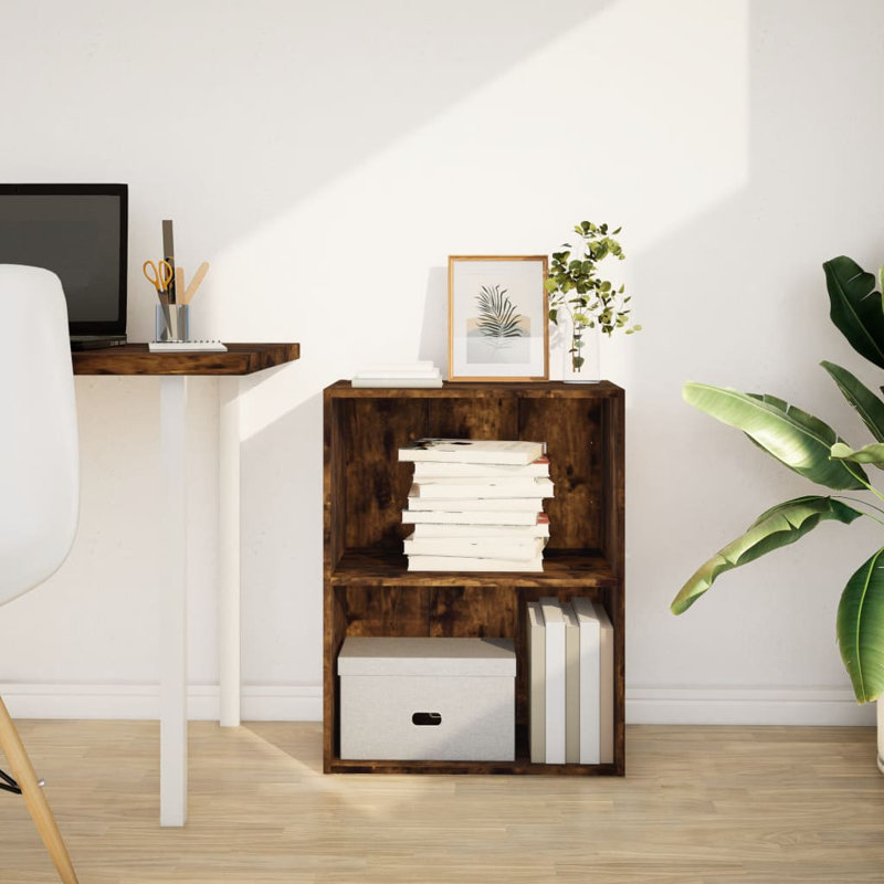 Analuisa Bookcase, Smoked Oak, (3 Shelves) 152cm H x 40cm W x 30cm D