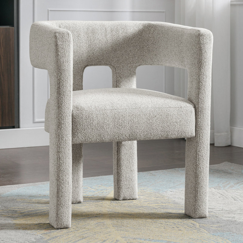 Fauteuil demi-tonneau Ellisyn, Lin gris