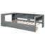 Lit plateforme simple avec tablettes de rangement, tiroirs et station de charge-383143807