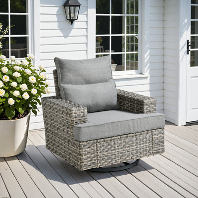 Wahkon Outdoor Swivel Chair, Rocking Patio Set With Cushions