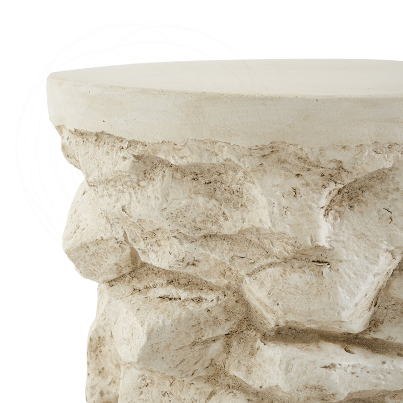 Table d'appoint en faux pierre MGO beige, Beige