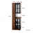 70" Display Storage Cabinet With Glass Doors And Lights, With Multi-Functional Pull-Out Multi-Tier Storage Shelf, Wooden Display Storage Cabinets