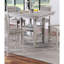 Ensemble de table de salle à manger à hauteur de comptoir 5 pièces, table carrée avec tablettes, coussins, style moderne, gris rustique