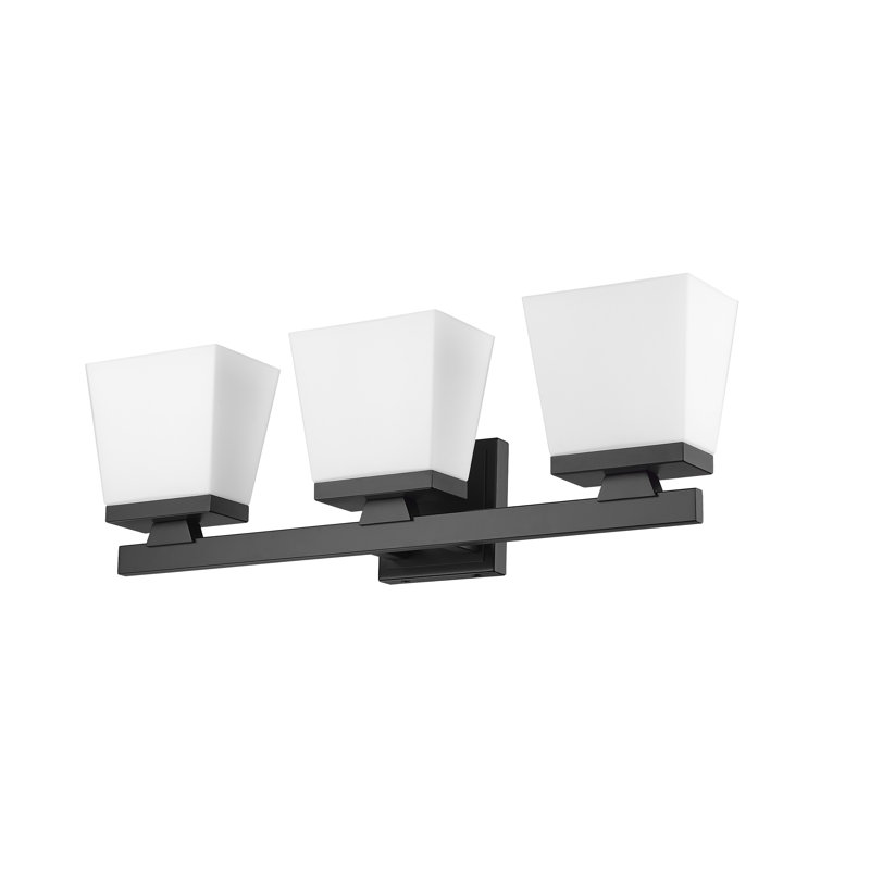 Meuble-lavabo 3 lumières Panora, Noir mat