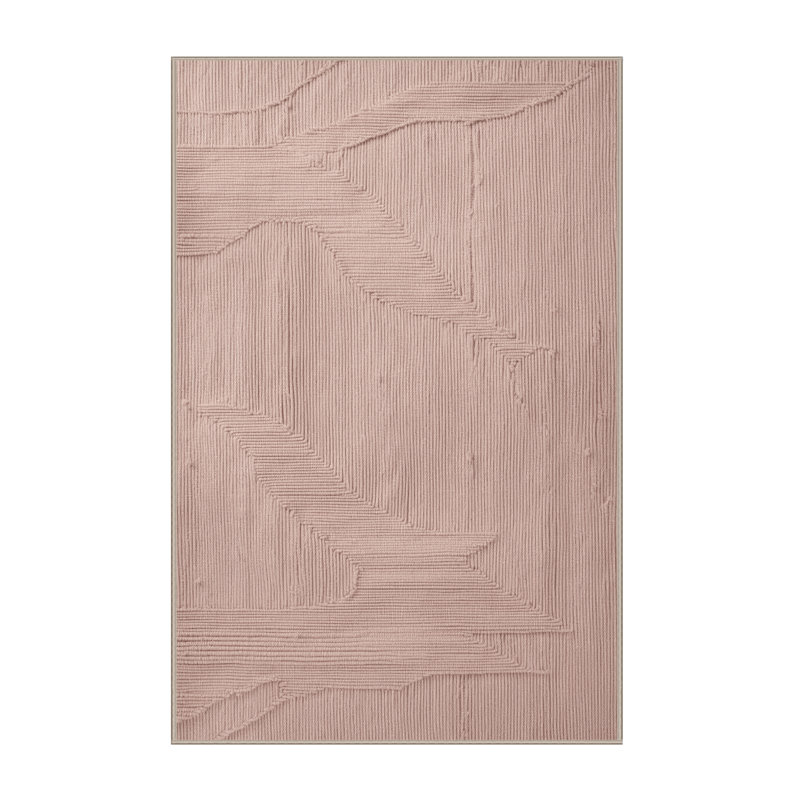 Tapis rose lavable à la machine, Rectangulaire 2 pi x 3 pi