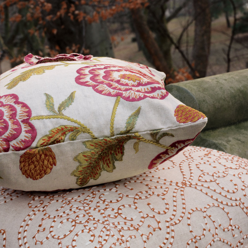Housse de coussin rectangulaire avec insert lombaire Marguerite par Alexa Hampton