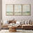 Minimal Landscape Grunge Green Pastel  Abstract Illustrations Framed Canvas 3 Pieces Print Wall Art-90847592-90847593