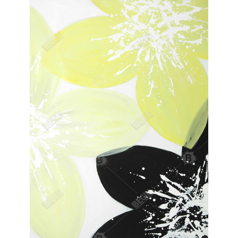 Fleurs jaunes avec centre blanc | Décoration de chambre à coucher