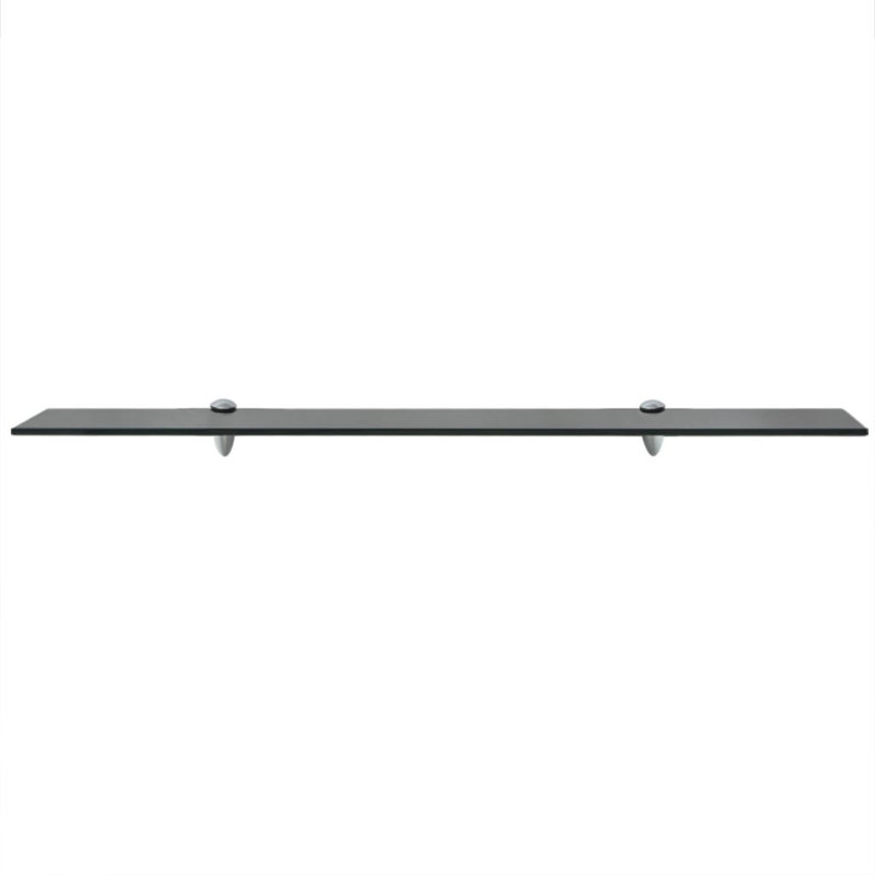 Glass Floating Shelf, 0.8cm H x 90cm W x 10cm D, Black