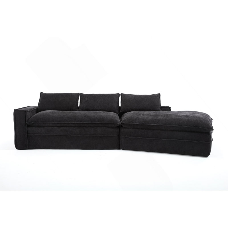 Canapé modulaire Modern, Tissu noir