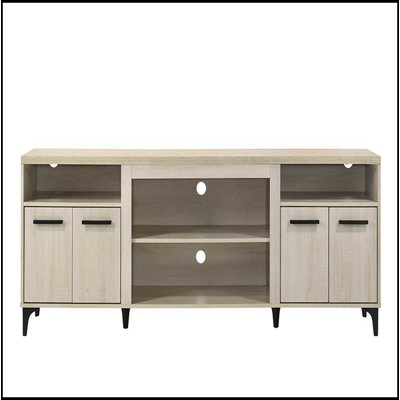 70"W Oak Finish 4-Door TV Stand