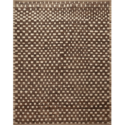 Tapis à motif de damier moderne 10 pi 6 po x 13 pi 6 po Nazmiyal Collection