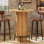 Table de bar ronde de 40 po, table bistro haute pour bar et cuisine, table basse haute avec repose-pieds, noyer rustique-130153117