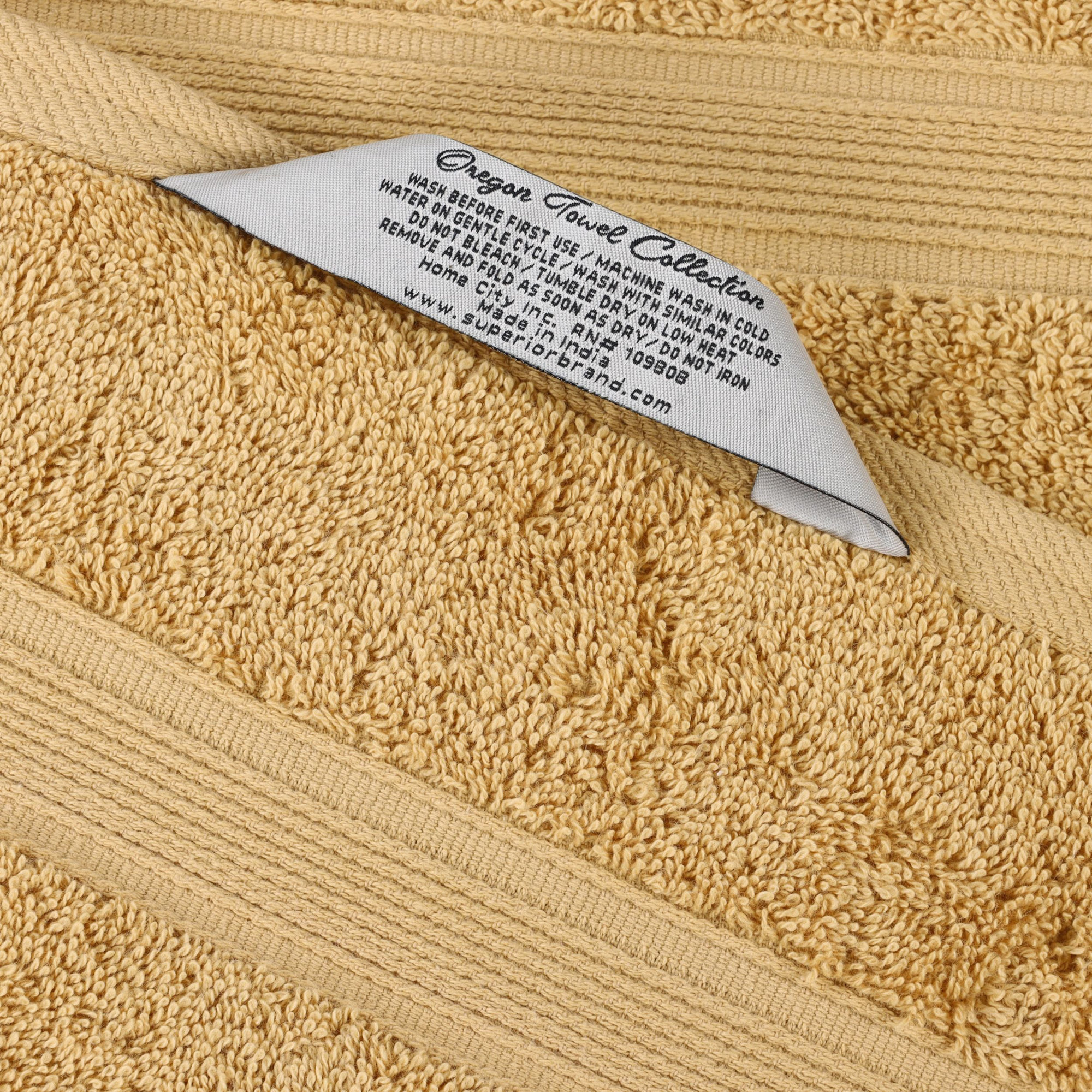 Lyndon Organic Cotton Medium Weight Towel Set, 12 Washcloth Set, Gold