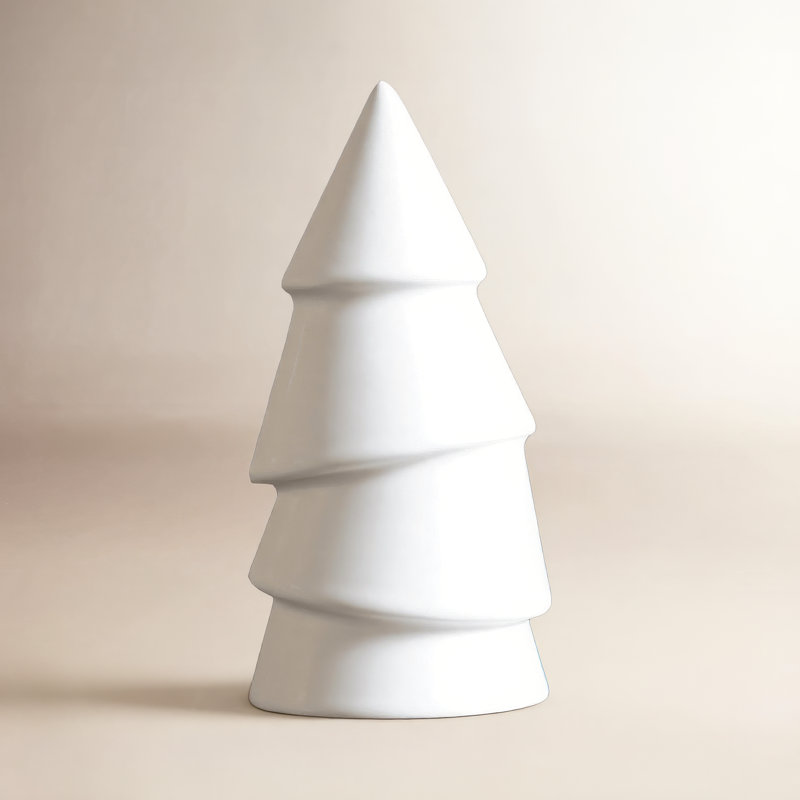 Ceramic Sculpture, White, 5.51'' H x 2.76'' W x 2.76'' D