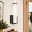 Applique murale moderne 11,8 po à DEL avec abat-jour en acrylique givré, lumière de meuble-lavabo noire à intensité variable de 7 W, applique murale pour la salle de bain, le couloir et la chambre à coucher