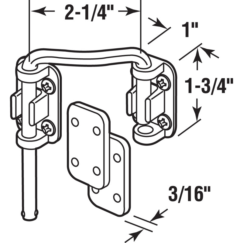 2-1/4 In. Nickel Plated Steel High Security Loop Lock For Left Hand