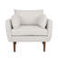 Tissu, fauteuil club avec pieds en bois