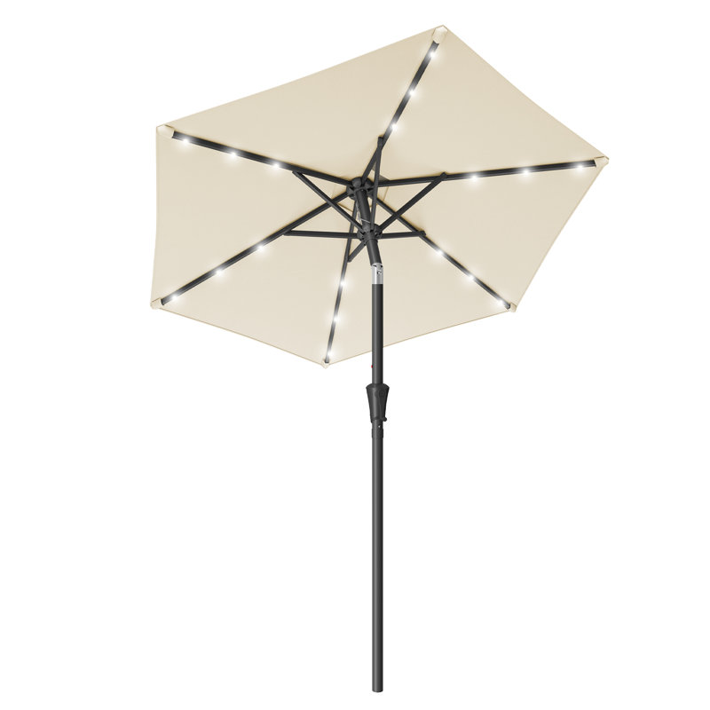 195cm Tilt Beach Parasol, Beige
