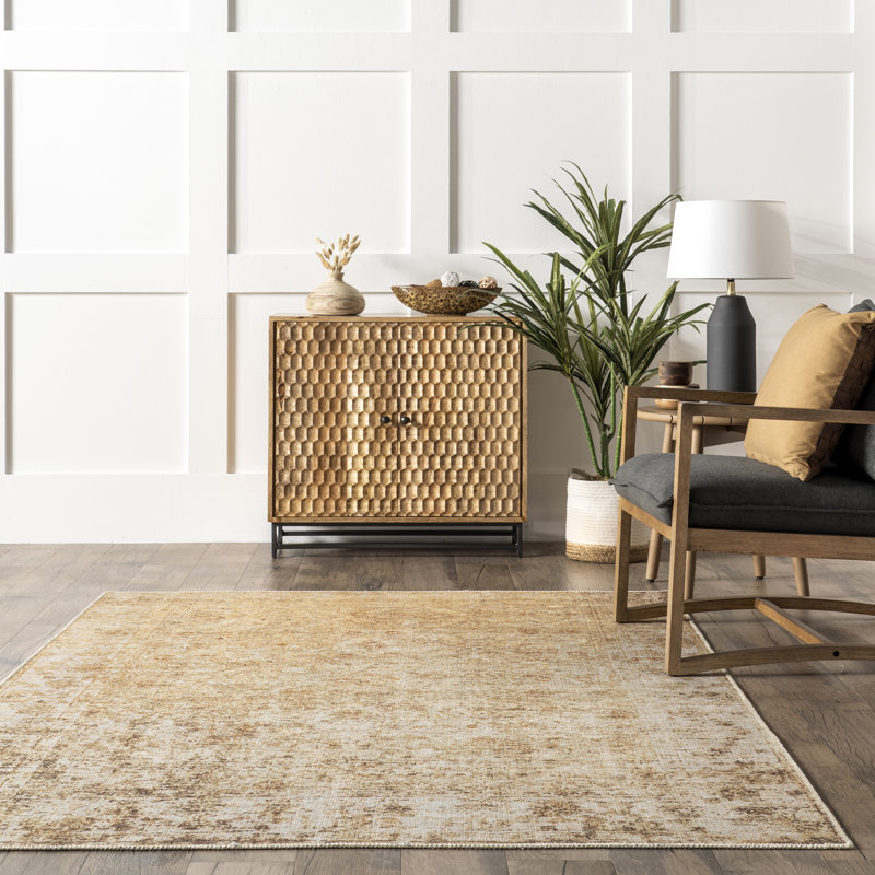 Harlow SpinClean Printed Faded Vintage Flatweave Area Rug, Rectangle 5'3" x 7'7"