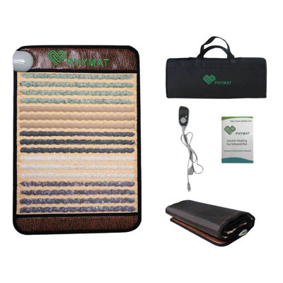 Tapis chauffant portatif en cristal 5 couleurs (60 x 40 cm), tapis de spa infrarouge lointain en pierres précieuses pour la maison, canapé, chaise de bureau et méditation.